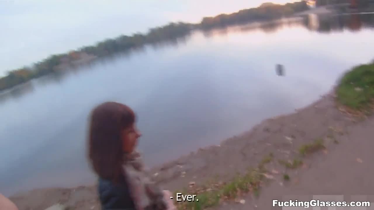 Screwing a busty girl by the lake